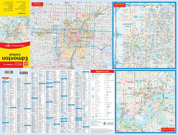 Edmonton Central (AB) Street Map Fast Track - Laminated -  MapArt
