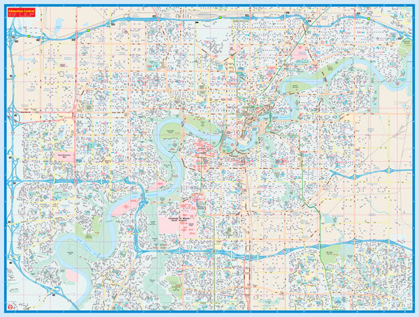 Edmonton Central (AB) Street Map Fast Track - Laminated -  MapArt