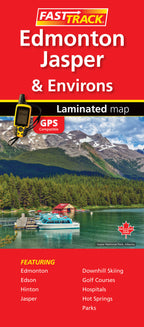 Edmonton & Jasper (AB) Fast Track Map - Laminated -  MapArt