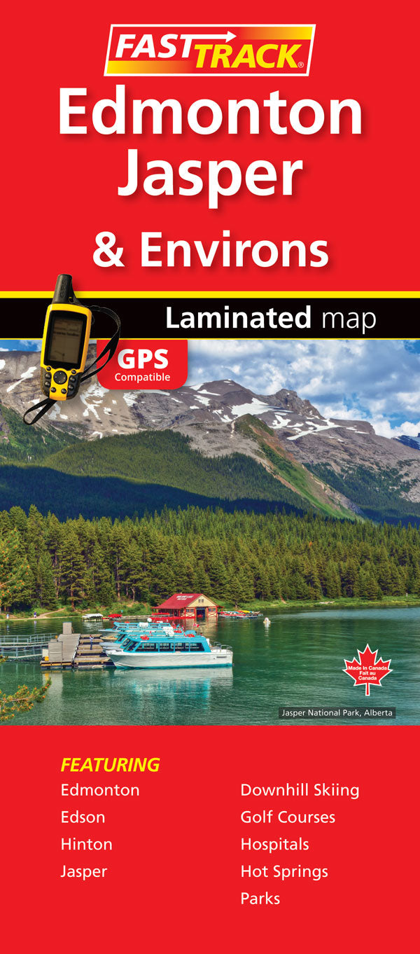 Edmonton & Jasper (AB) Fast Track Map - Laminated -  MapArt