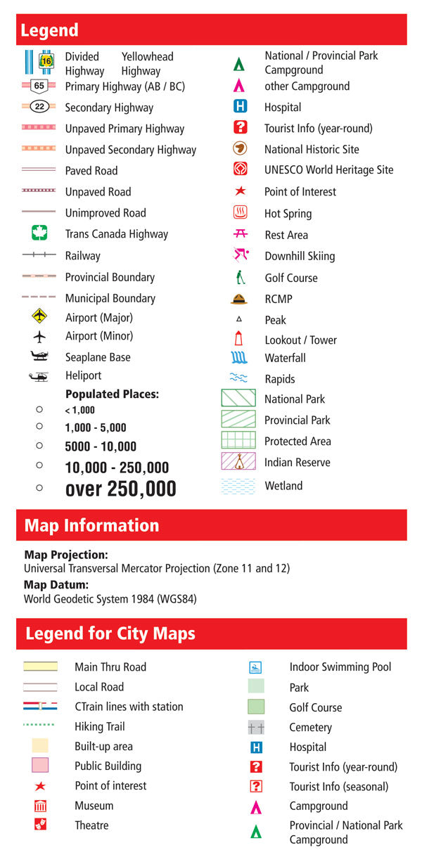 Edmonton & Jasper (AB) Fast Track Map - Laminated -  MapArt