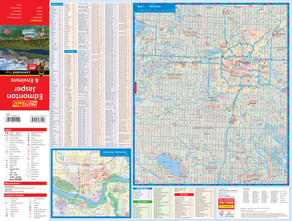 Edmonton & Jasper (AB) Fast Track Map - Laminated -  MapArt