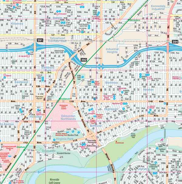 Edmonton (AB) Wall Map 54x41 - Laminated -  MapArt