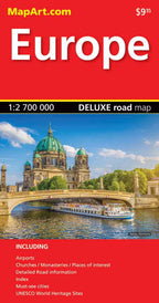 Europe Deluxe Road Map -  MapArt