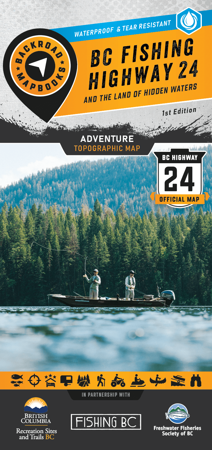 BC Fishing Highway 24 and The Land of Hidden Waters - Recreation Map