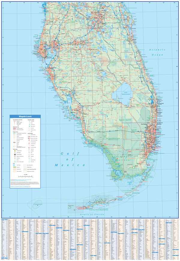 Florida Road Map -  MapArt