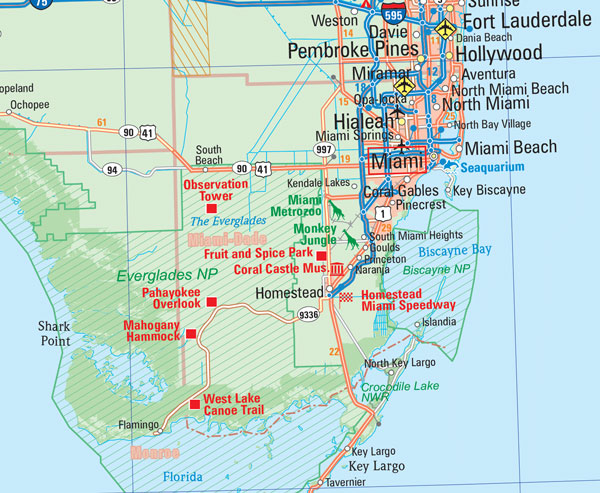 Florida Fast Track Map - Laminated -  MapArt