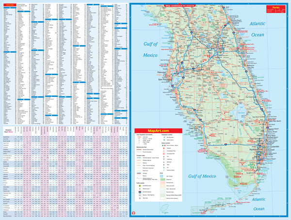 Florida Fast Track Map - Laminated -  MapArt