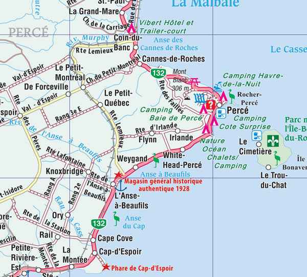 Gaspesie Road Map -  MapArt
