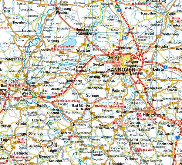 Germany Deluxe Road Map -  MapArt