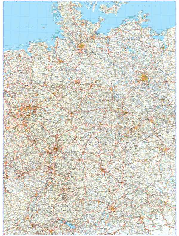 Germany Deluxe Road Map -  MapArt