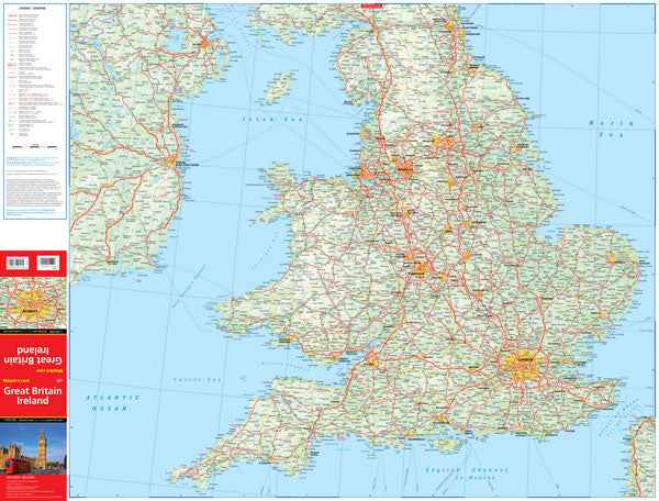Great Britain & Ireland Road Map -  MapArt