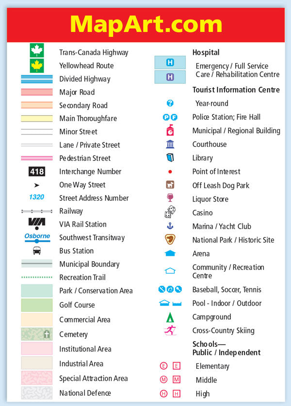 Halifax (NS) Street Map Fast Track - Laminated -  MapArt