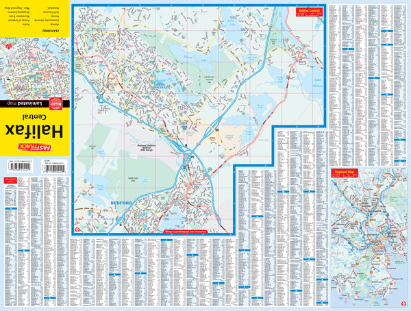 Halifax (NS) Street Map Fast Track - Laminated -  MapArt