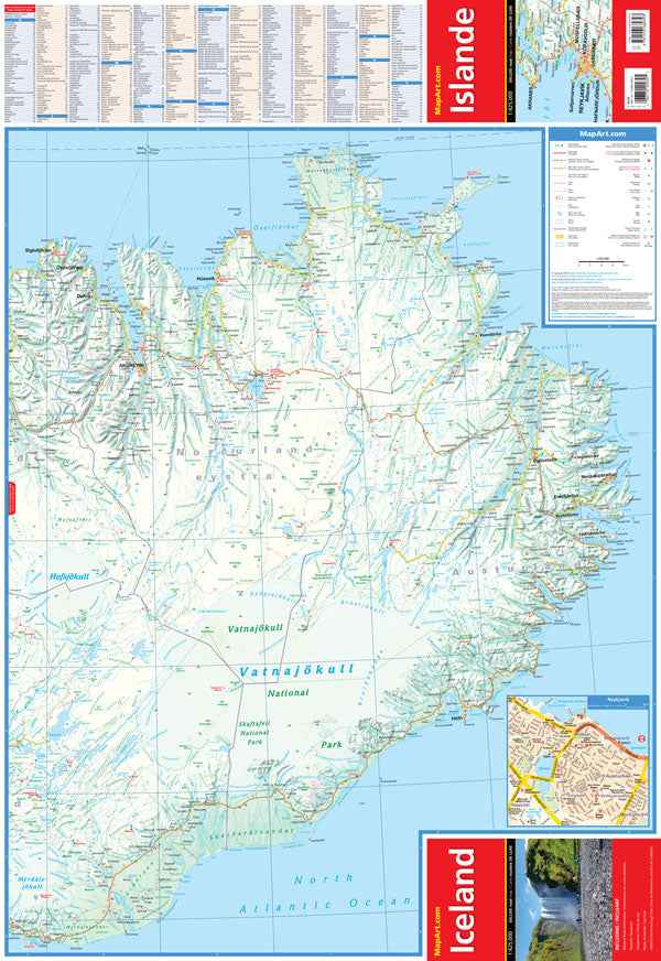 Iceland Deluxe Road Map -  MapArt