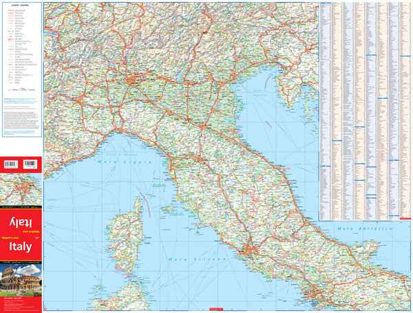 Italy Deluxe Road Map -  MapArt