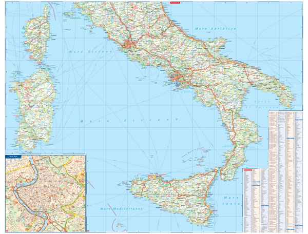 Italy Deluxe Road Map -  MapArt