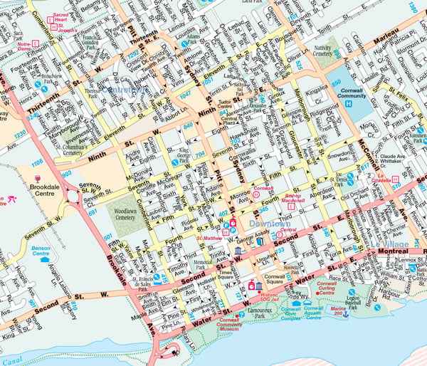Kingston, Cornwall & Brockville (ON) Street Map -  MapArt