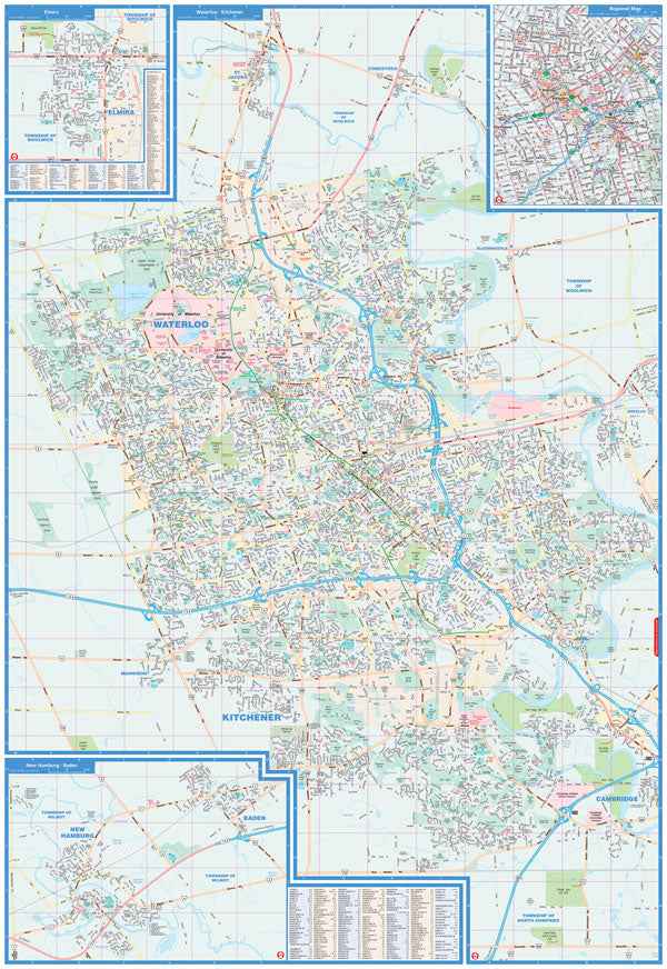 Kitchener, Cambridge & Waterloo (ON) Street Map -  MapArt