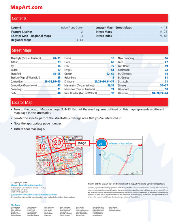 Kitchener Waterloo, Guelph Street Guide