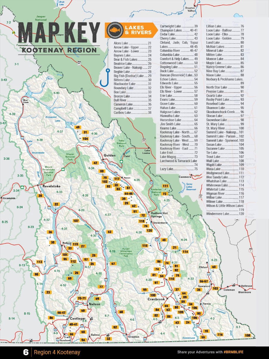 Kootenay Region BC Fishing Mapbook - Backroad Maps