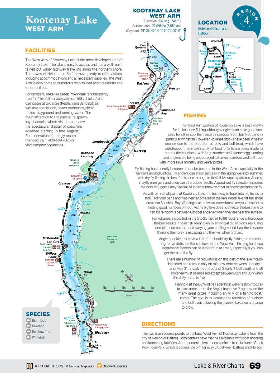 Kootenay Region BC Fishing Mapbook - Backroad Maps