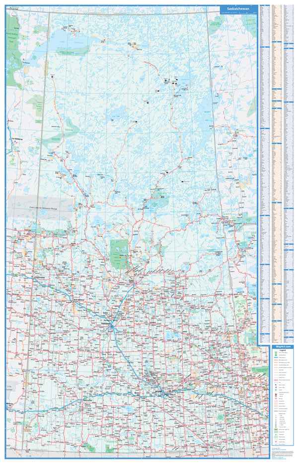 Manitoba / Saskatchewan 38x59 Wall Map - Laminated -  MapArt