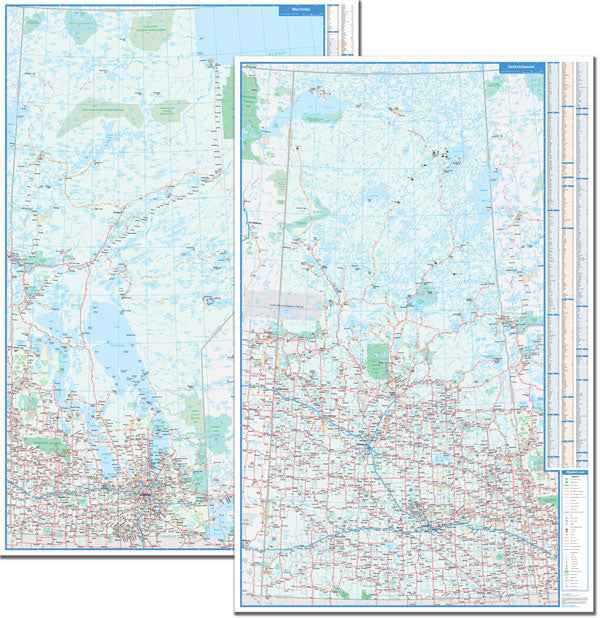 Manitoba / Saskatchewan 38x59 Wall Map - Laminated -  MapArt