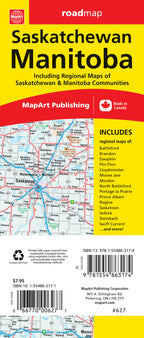 Manitoba & Saskatchewan Road Map