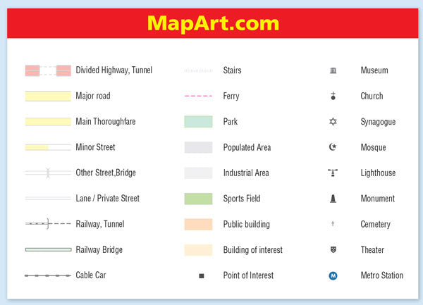 Manhattan (USA) Fast Track Map - Laminated -  MapArt