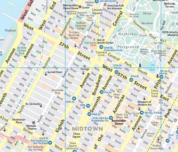 Manhattan (USA) Fast Track Map - Laminated -  MapArt