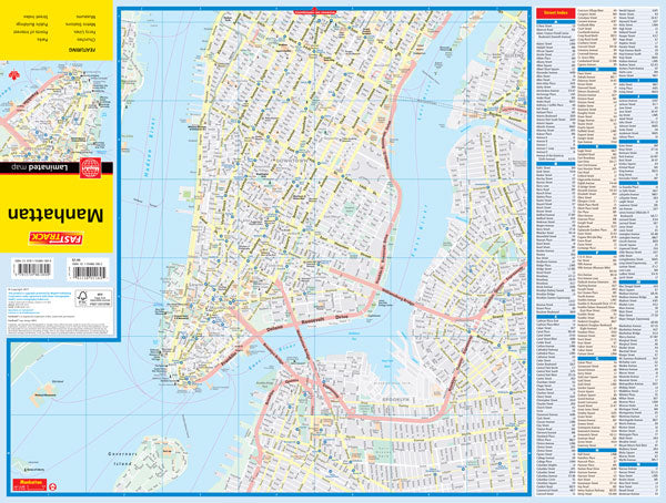 Manhattan (USA) Fast Track Map - Laminated -  MapArt