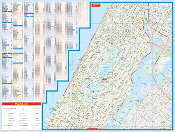 Manhattan (USA) Fast Track Map - Laminated -  MapArt