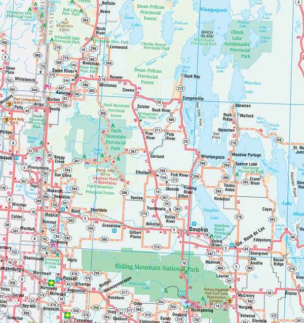 Manitoba Road Map -  MapArt