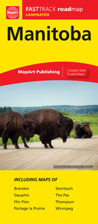Manitoba Road Map Fast Track - Laminated -  MapArt