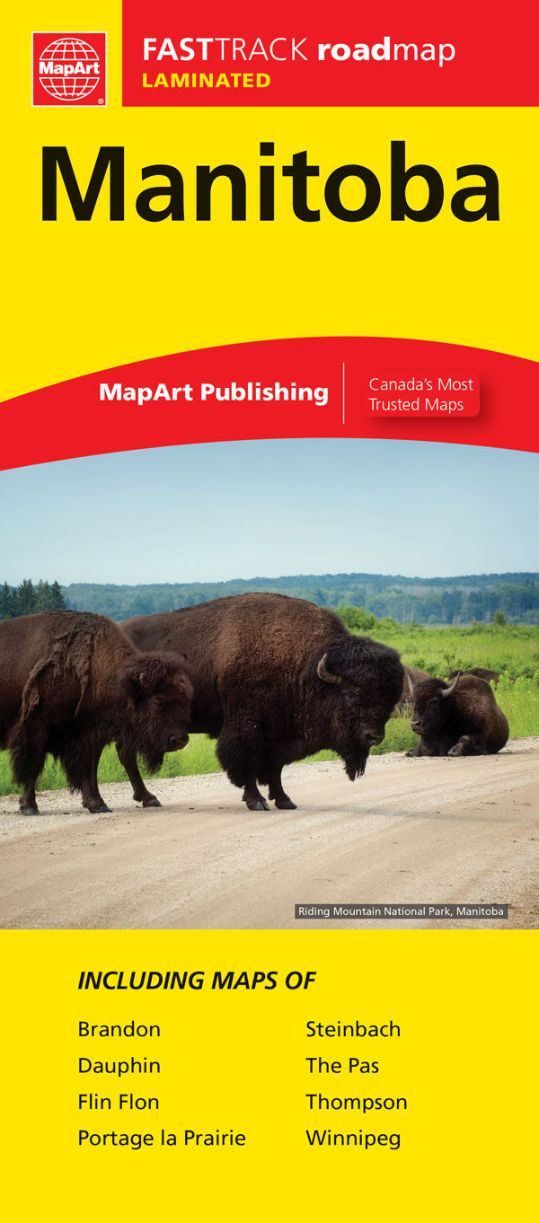 Manitoba Road Map Fast Track - Laminated -  MapArt
