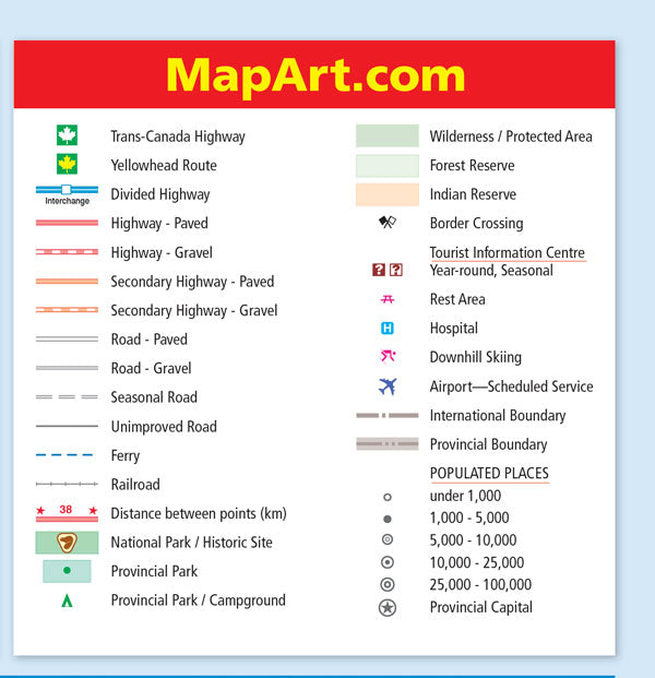 Manitoba Road Map Fast Track - Laminated -  MapArt