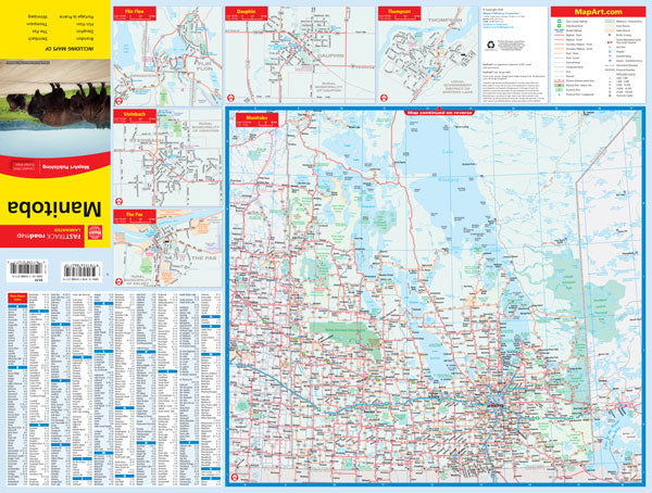 Manitoba Road Map Fast Track - Laminated -  MapArt