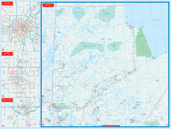 Manitoba Road Map Fast Track - Laminated -  MapArt