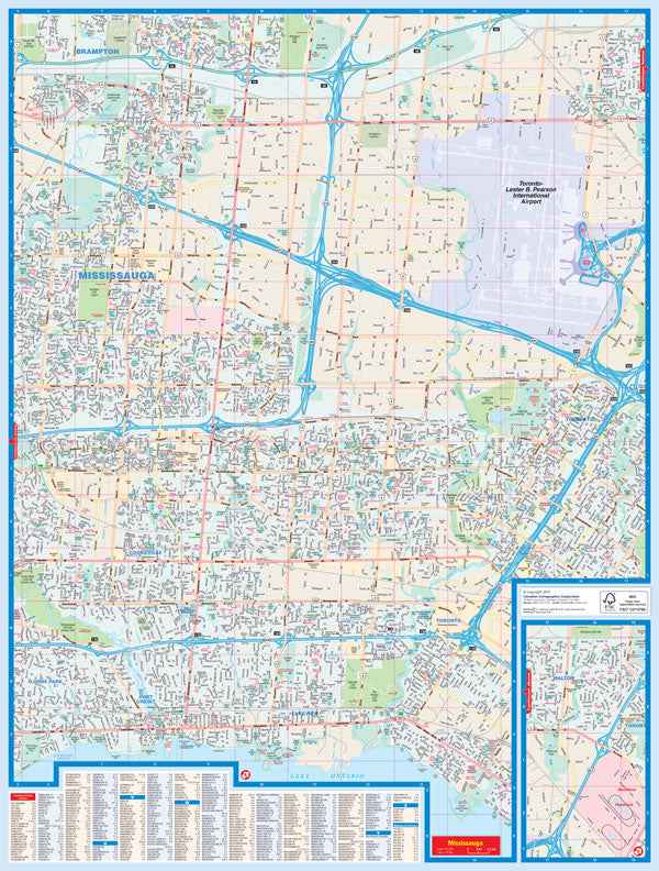Mississauga (ON) Fast Track Map - Laminated -  MapArt