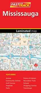 Mississauga (ON) Fast Track Map - Laminated -  MapArt