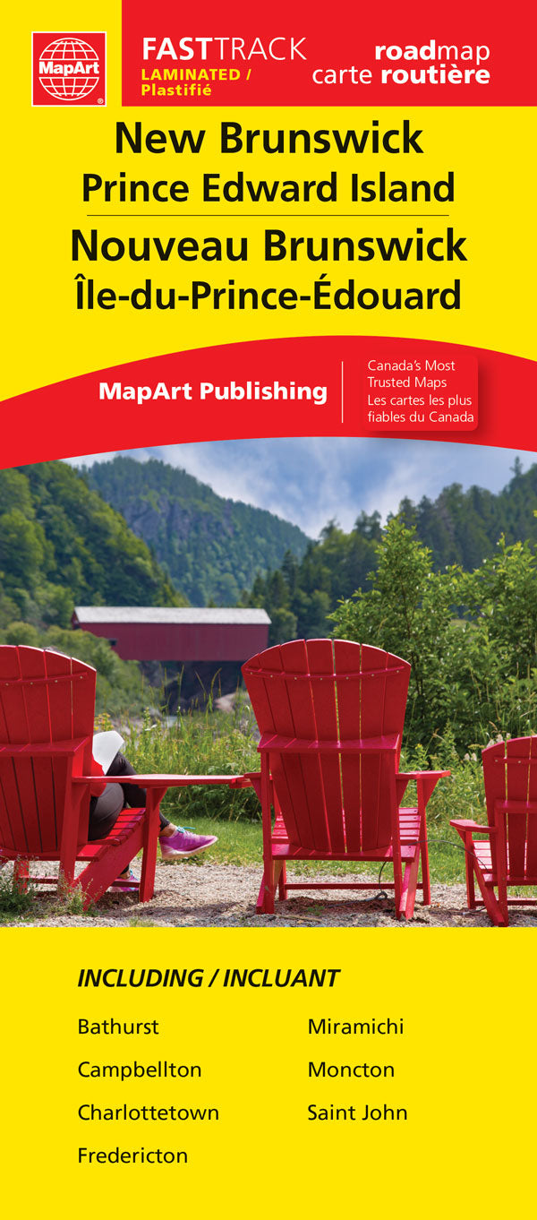 New Brunswick & PEI Road Map Fast Track - Laminated -  MapArt