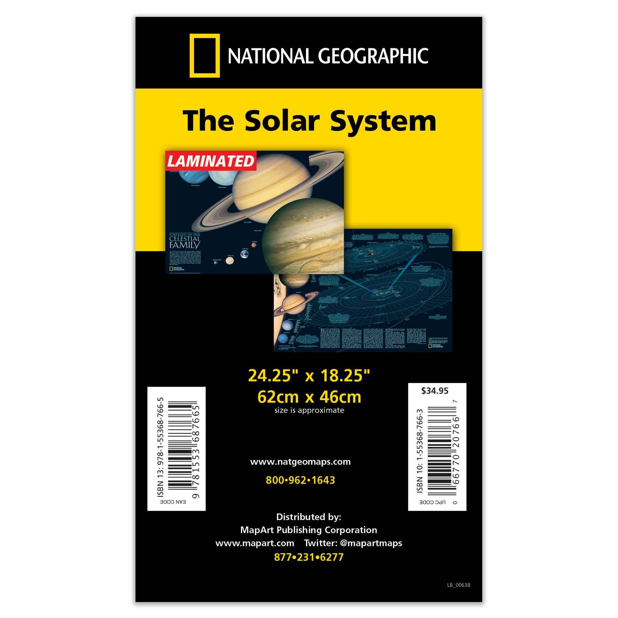 The Solar System Wall Map 24.5x18.25 - Laminated (Double-Side) -  MapArt