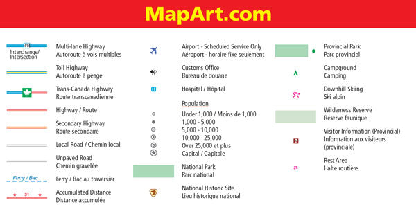New Brunswick & PEI Road Map Fast Track - Laminated -  MapArt