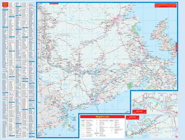 New Brunswick & PEI Road Map Fast Track - Laminated -  MapArt
