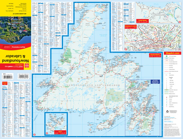 Newfoundland & Labrador Road Map Fast Track - Laminated -  MapArt