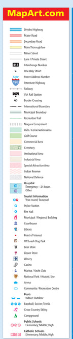 Niagara Region (ON) Street Map Fast Track - Laminated -  MapArt