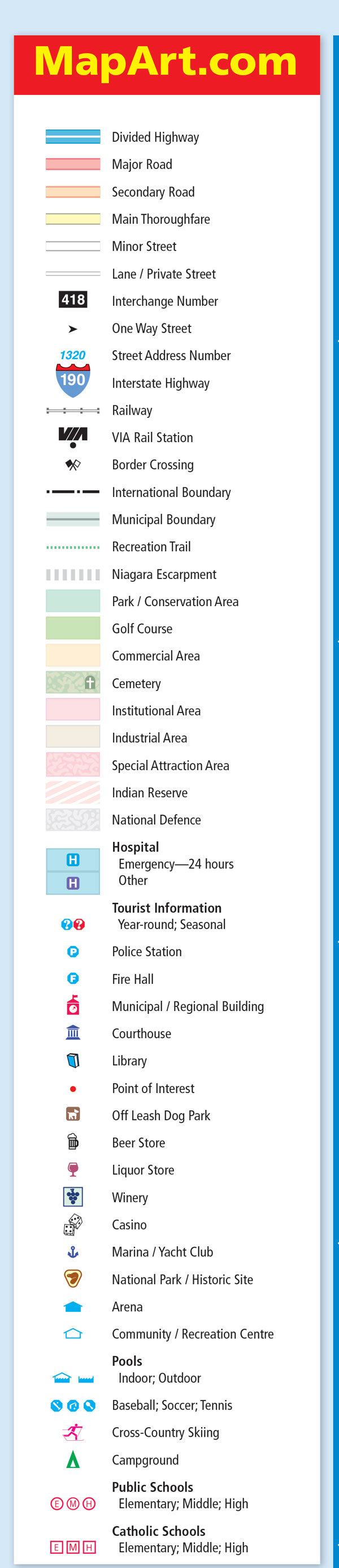 Niagara Region (ON) Street Map Fast Track - Laminated -  MapArt