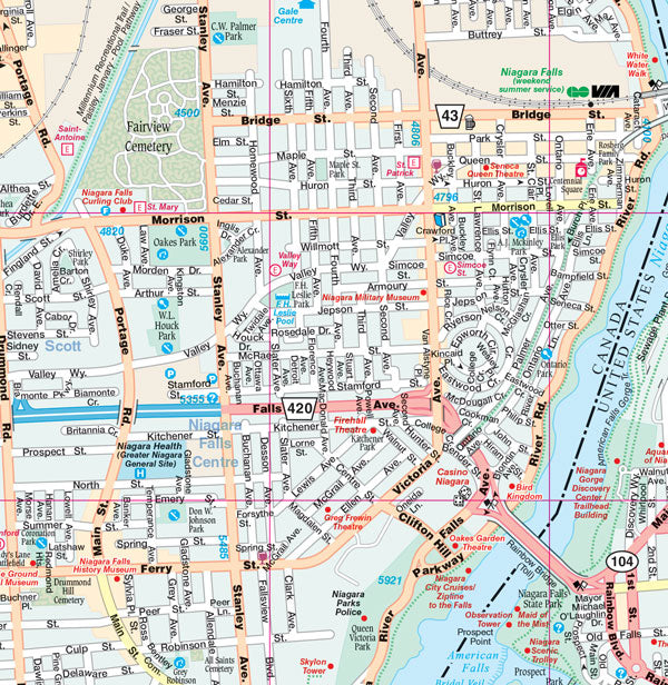 Niagara Region (ON) Street Map Fast Track - Laminated -  MapArt