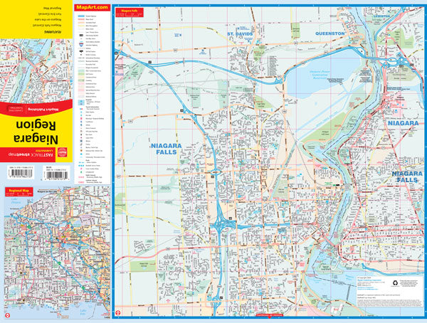 Niagara Region (ON) Street Map Fast Track - Laminated -  MapArt